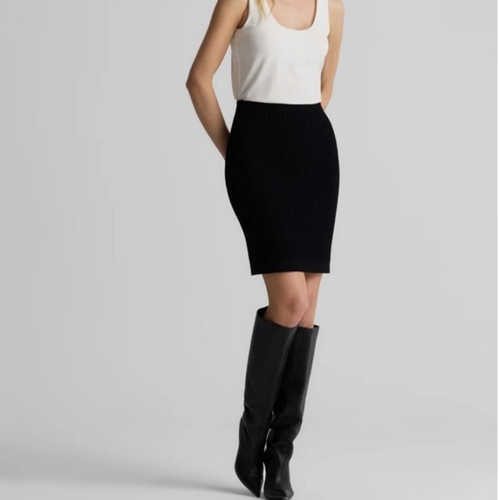 St. John Basics Knit Pencil Skirt in Black